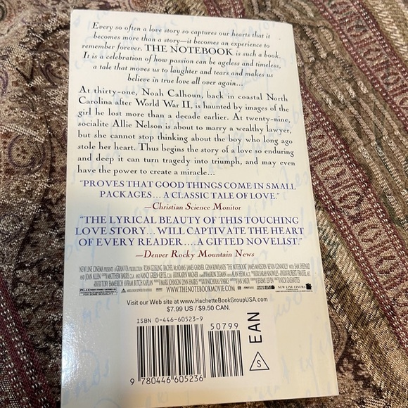 "The Notebook" Paperback Book by: Nicholas Sparks - Picture 2 of 3